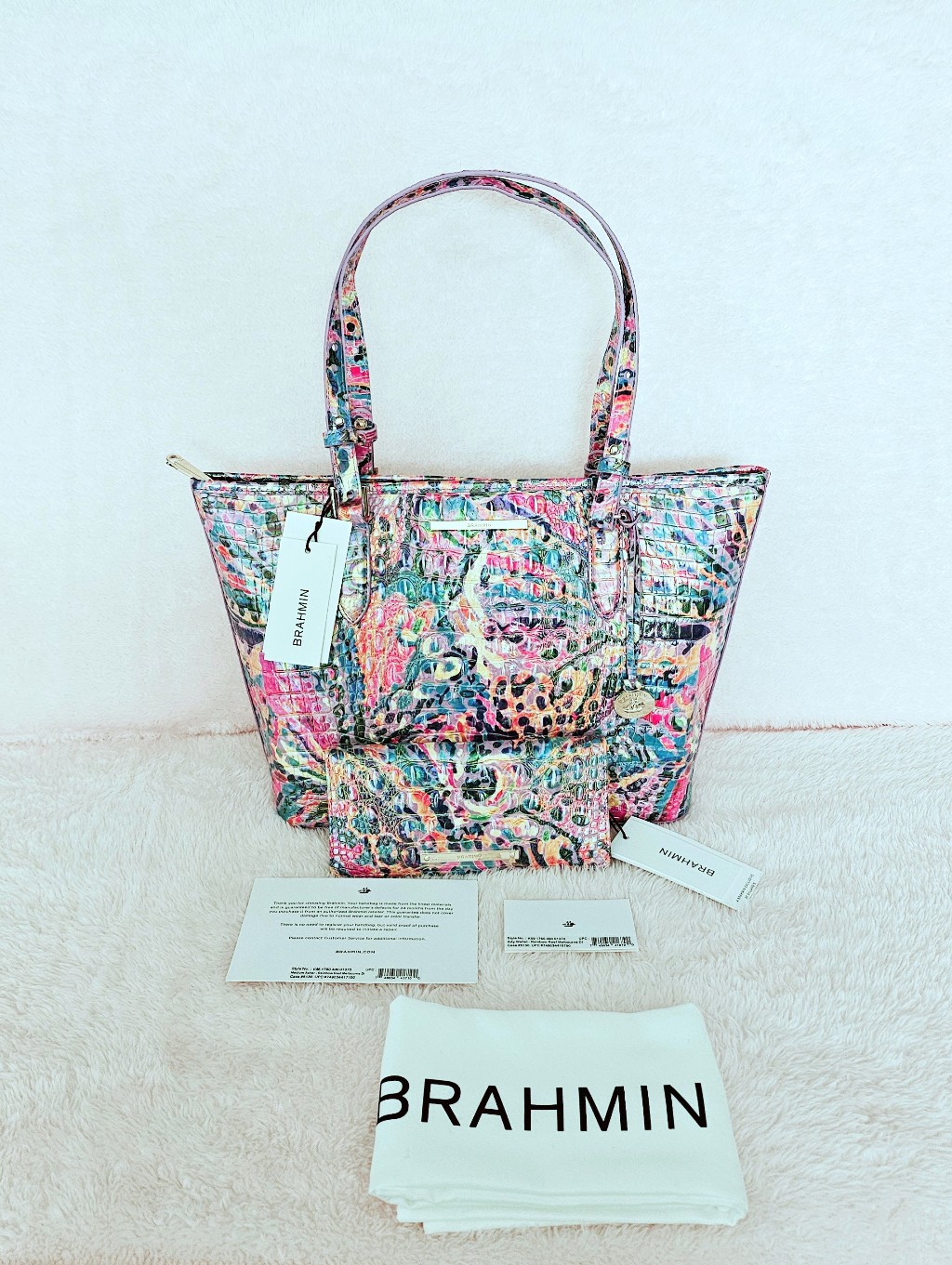 Nwt Brahmin Rainbow Reef Medium Asher W/Ady Wallet
